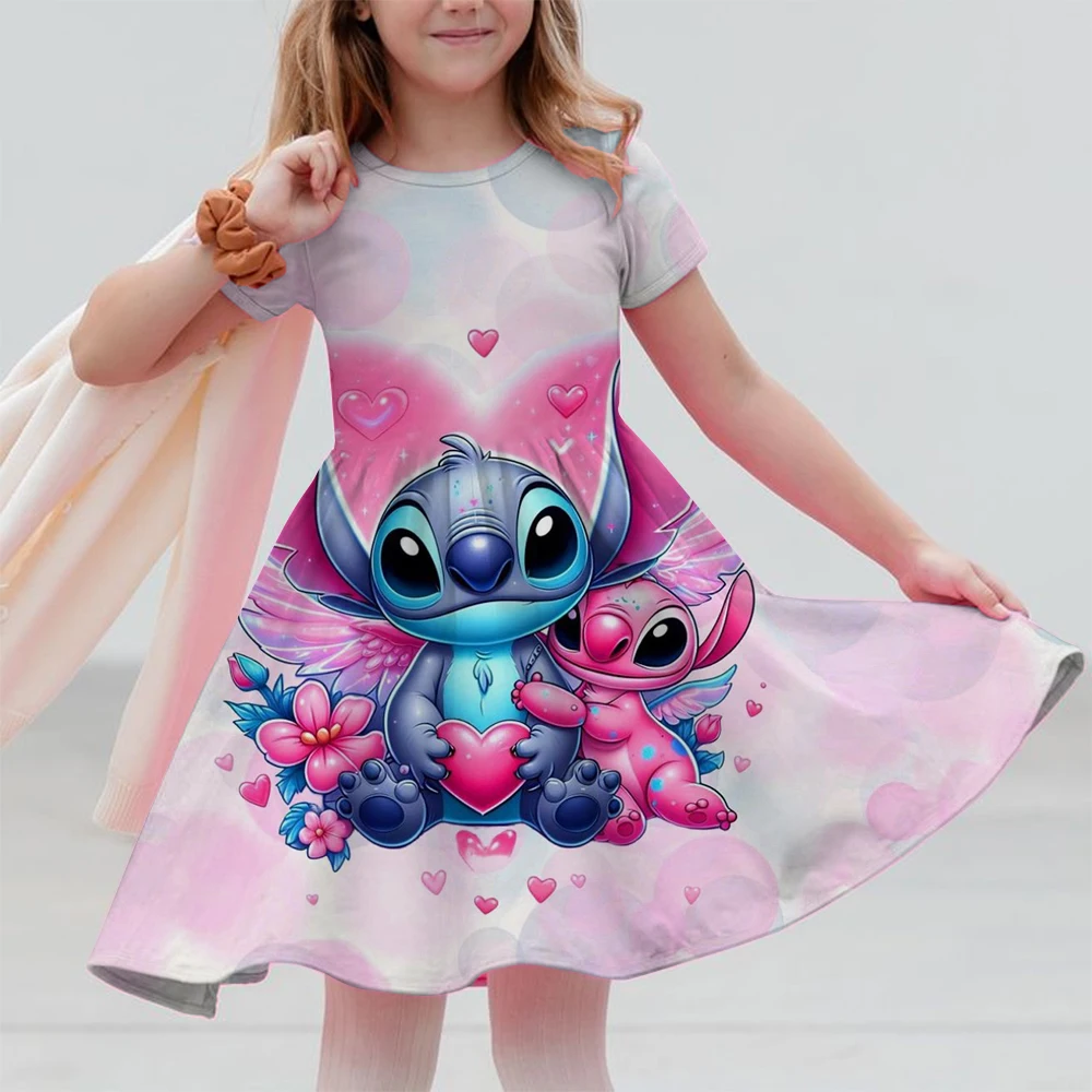 Cartoon Girls Dress Disney Stitch Pattern Children Clothes Princess Dresses Summer Casual Kids Home Wear Girl Birthday Clothing
Cartoon Girls Dress Disney Stitch Pattern Children Clothes Princess Dresses Summer Casual Kids Home Wear Girl Birthday Clothing