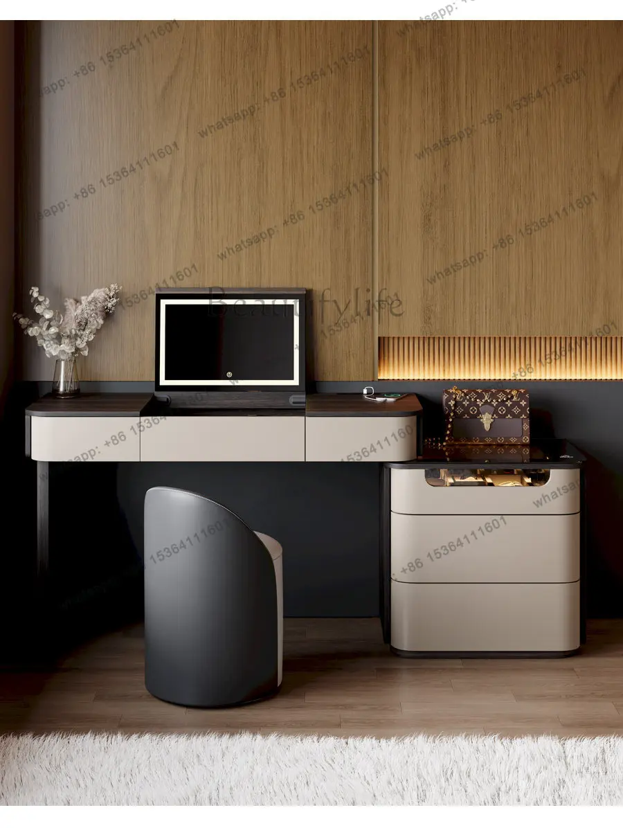 Italian minimalist dresser with telescopic function, bedside makeup table and chest integrated
Italian minimalist dresser with telescopic function, bedside makeup table and chest integrated