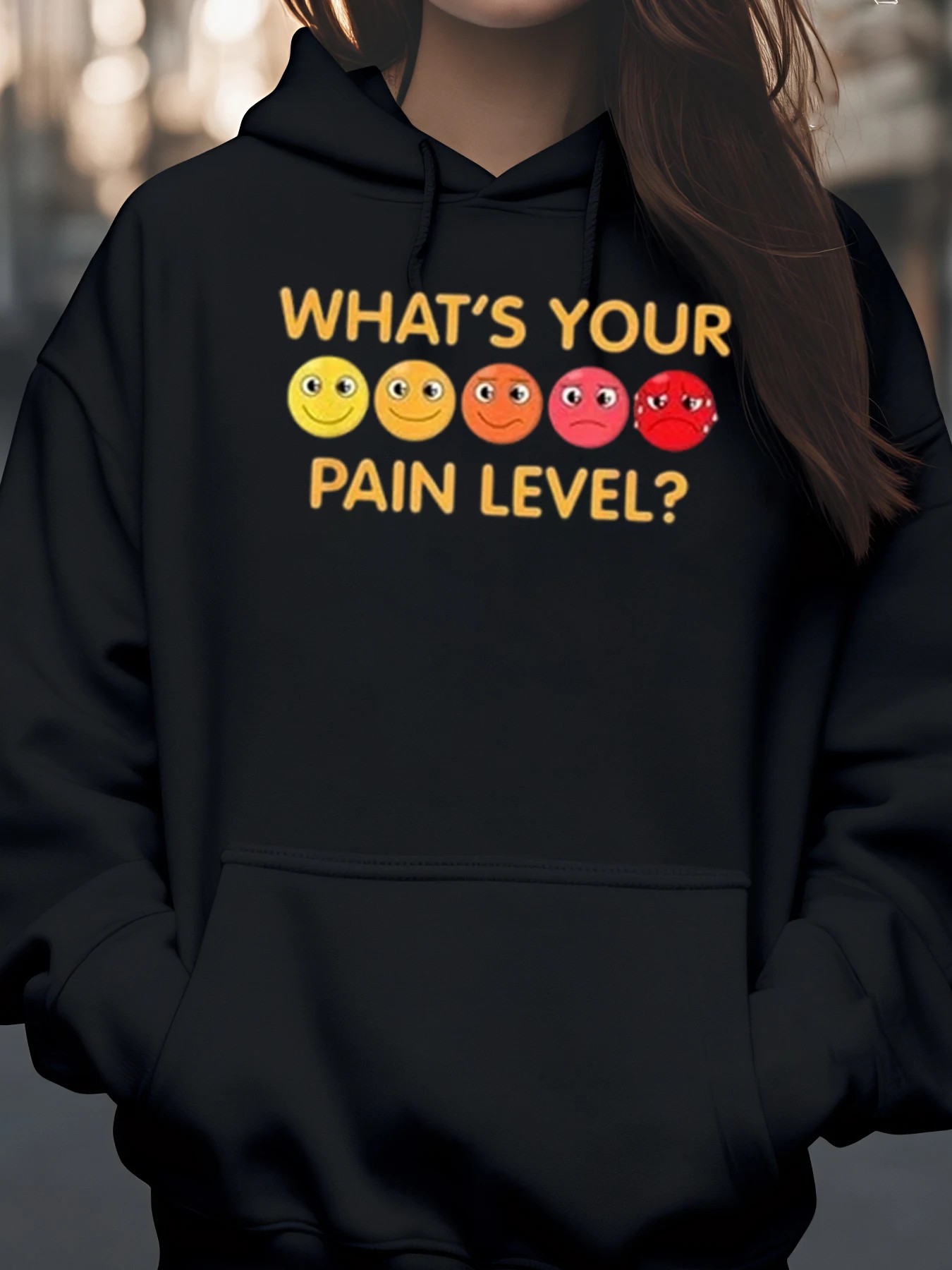 Толстовка с принтом Emoji Pain Level для повседневной одежды, женская модная толстовка
Толстовка с принтом Emoji Pain Level для повседневной одежды, женская модная толстовка