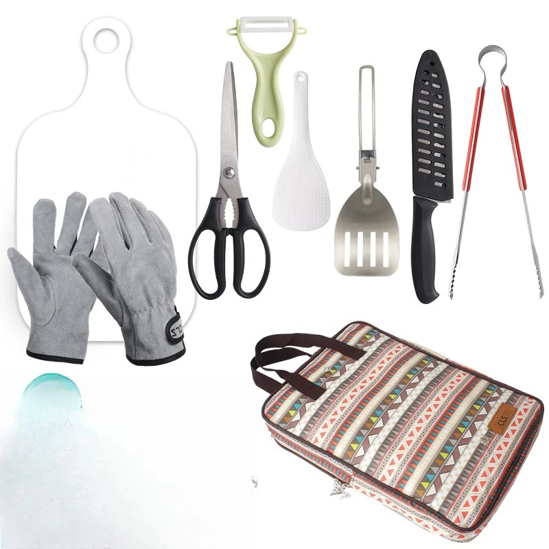 Outdoor Cookware 8-piece Set Camping Kitchen Utensils Portable Stainless Steel Tableware Camping Picnic Supplies
Outdoor Cookware 8-piece Set Camping Kitchen Utensils Portable Stainless Steel Tableware Camping Picnic Supplies