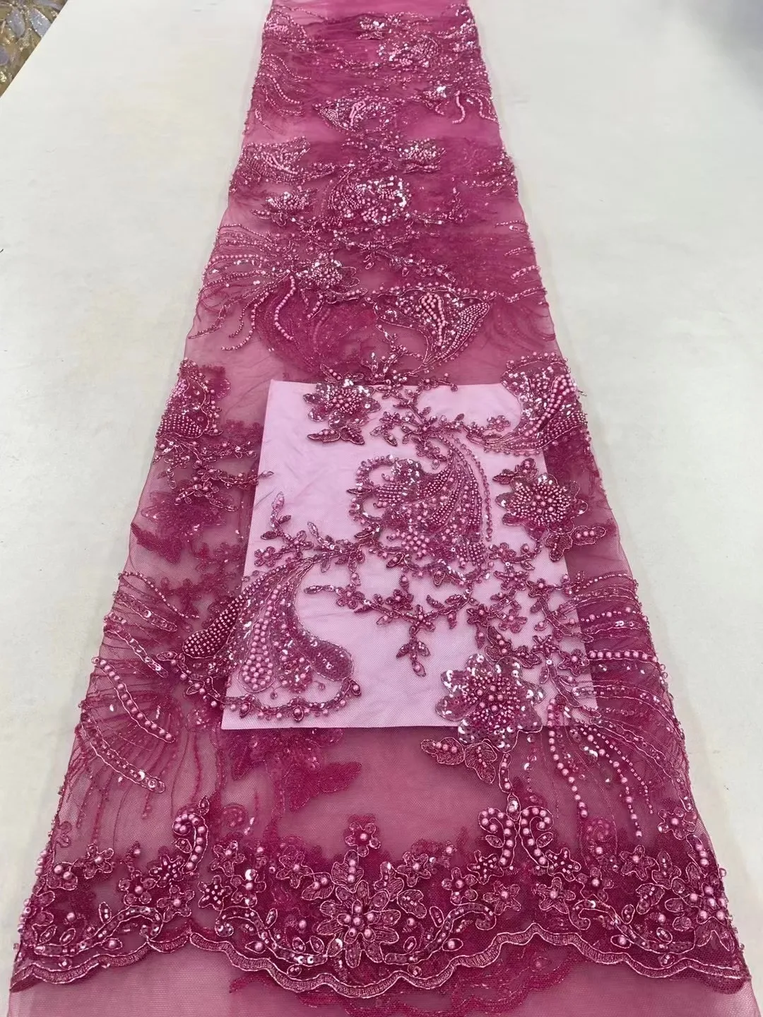 African French Sequins Lace Fabric 2024 High Quality Embroidery Tulle Net Beaded Lace Material Bridal For Nigerian Wedding Dress
African French Sequins Lace Fabric 2024 High Quality Embroidery Tulle Net Beaded Lace Material Bridal For Nigerian Wedding Dress