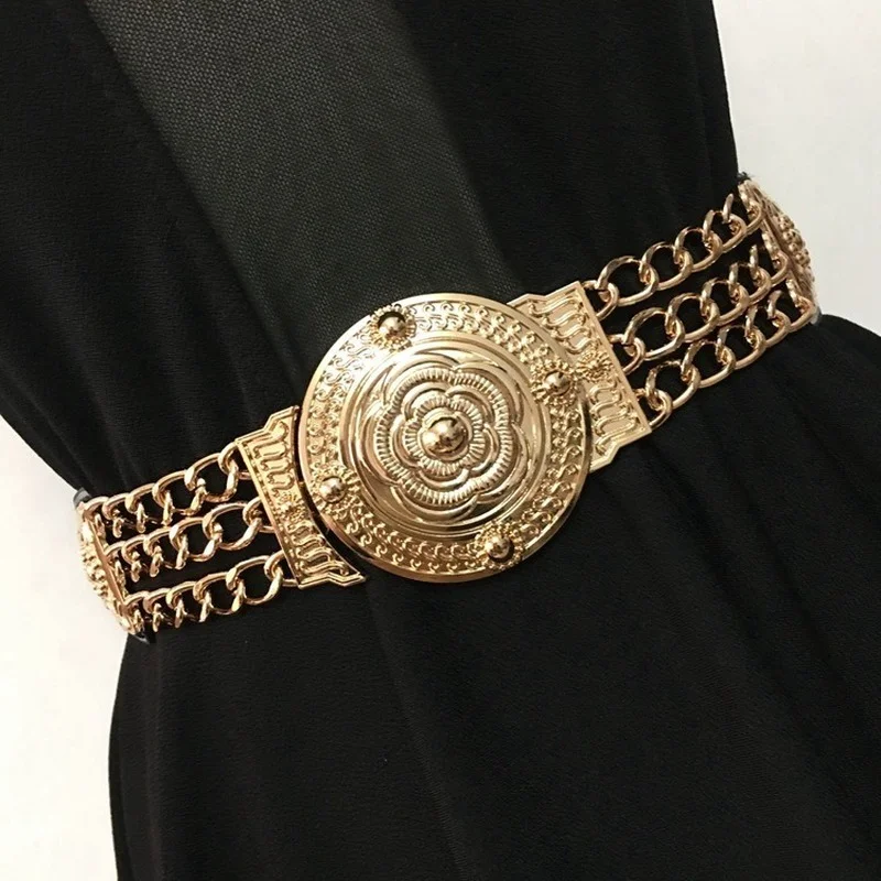 2023 Women Flower Gold Belts Fashion Ladies Floral Elastic Metal Women Waist Belt For Dress Female Golden Chain Belt belt girl
2023 Women Flower Gold Belts Fashion Ladies Floral Elastic Metal Women Waist Belt For Dress Female Golden Chain Belt belt girl