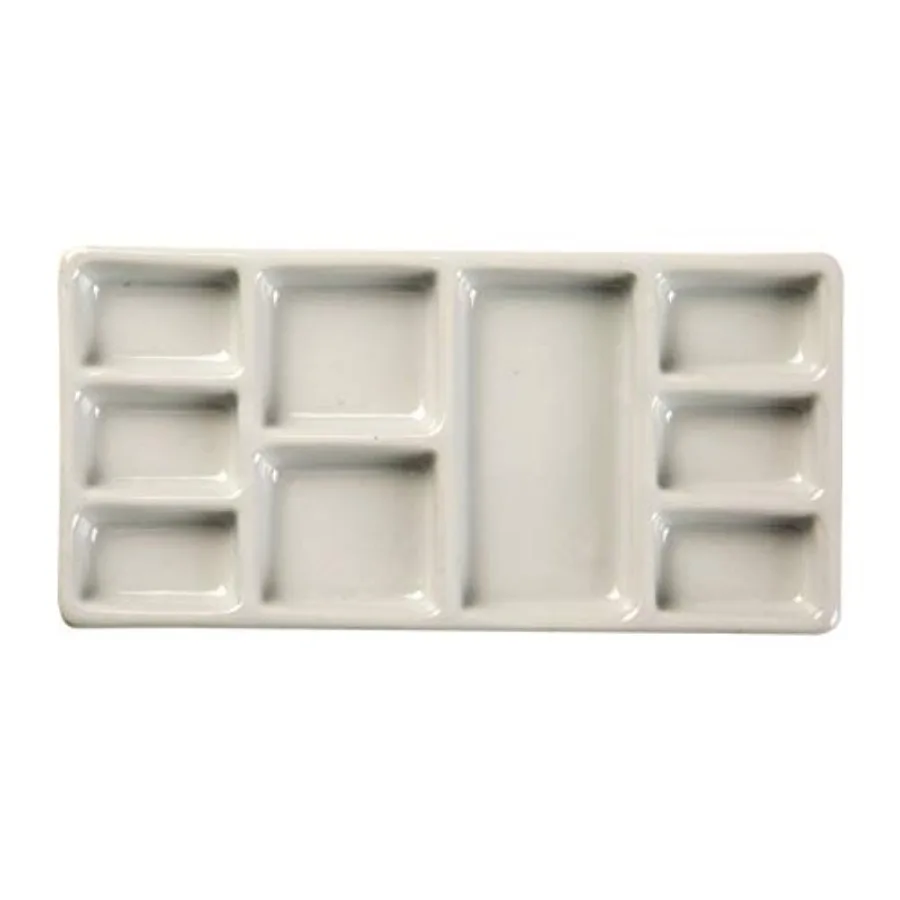 9-Well News Ceramic Rectangle Artist Paint Palette for Watercolor Gouache Acrylic Oil Painting, 6-4/5 by 3-1/3-Inch
9-Well News Ceramic Rectangle Artist Paint Palette for Watercolor Gouache Acrylic Oil Painting, 6-4/5 by 3-1/3-Inch