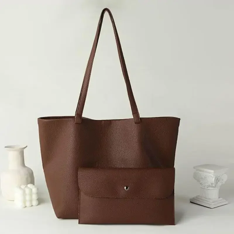 Brown Tote Bag Casual Versatile Shoulder Bag Multifunctional Large Capacity Womens Commuter Handbag with Small Purse Bag
Brown Tote Bag Casual Versatile Shoulder Bag Multifunctional Large Capacity Womens Commuter Handbag with Small Purse Bag
