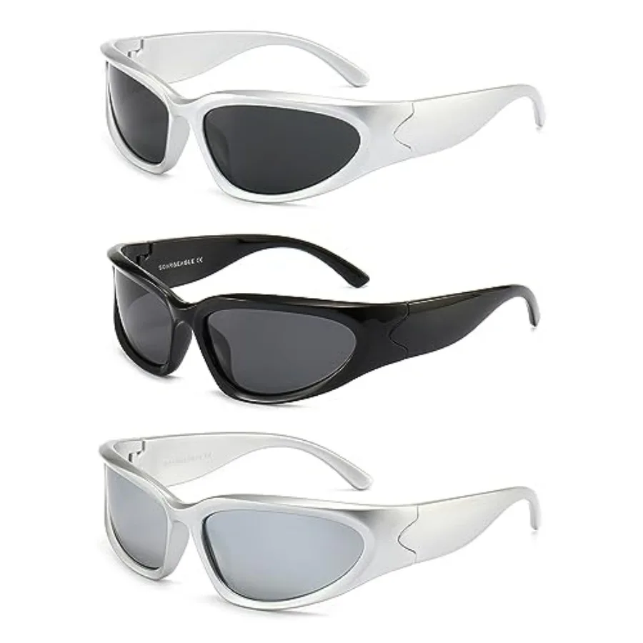 SOARandEAGLE Y2K 3Pack Polarized sunglasses Wrap Around Men's Women's sunglasses Fashion Sport Shades Sun Glasses
SOARandEAGLE Y2K 3Pack Polarized sunglasses Wrap Around Men's Women's sunglasses Fashion Sport Shades Sun Glasses