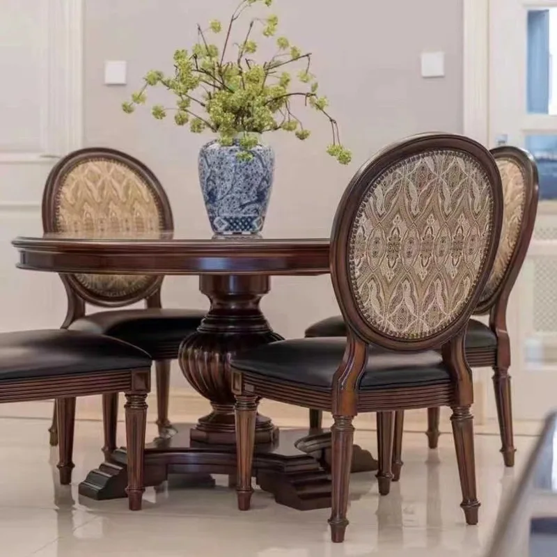 American Rural Solid Wood Retro Carved Small Round Table Small Apartment Restaurant Six People Dining Hotel
American Rural Solid Wood Retro Carved Small Round Table Small Apartment Restaurant Six People Dining Hotel