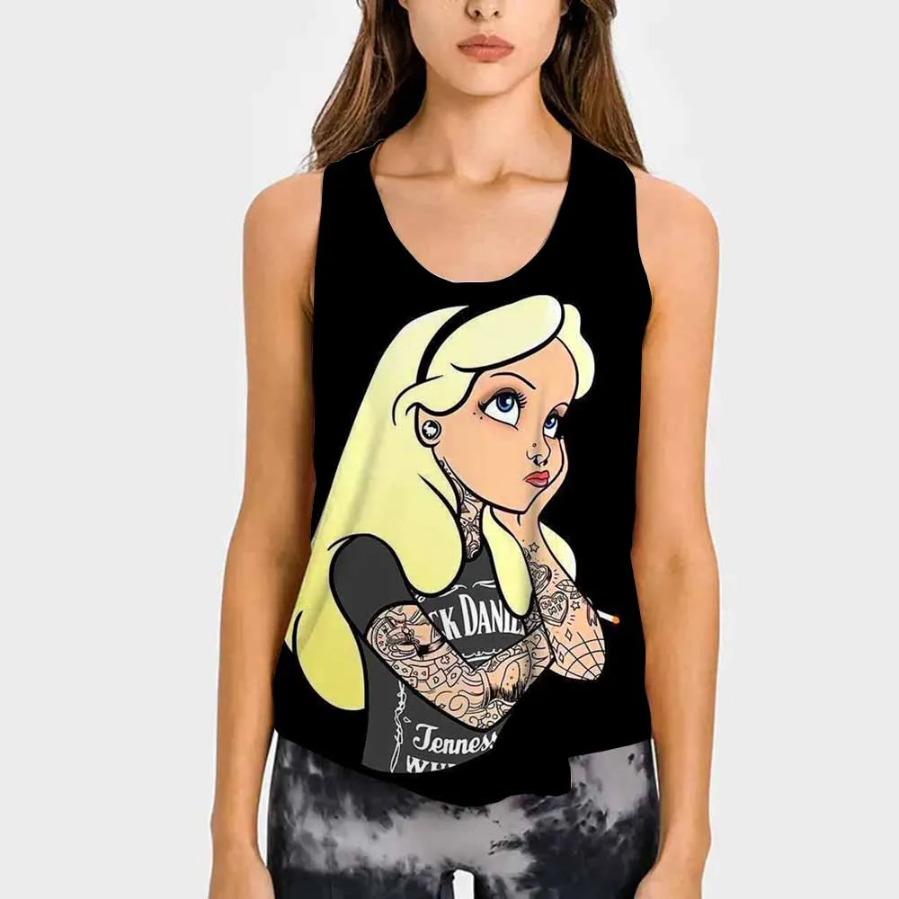 Женская летняя повседневная футболка свободного размера с принтом принцессы Диснея в стиле панк и круглым вырезом без рукавов
Женская летняя повседневная футболка свободного размера с принтом принцессы Диснея в стиле панк и круглым вырезом без рукавов 