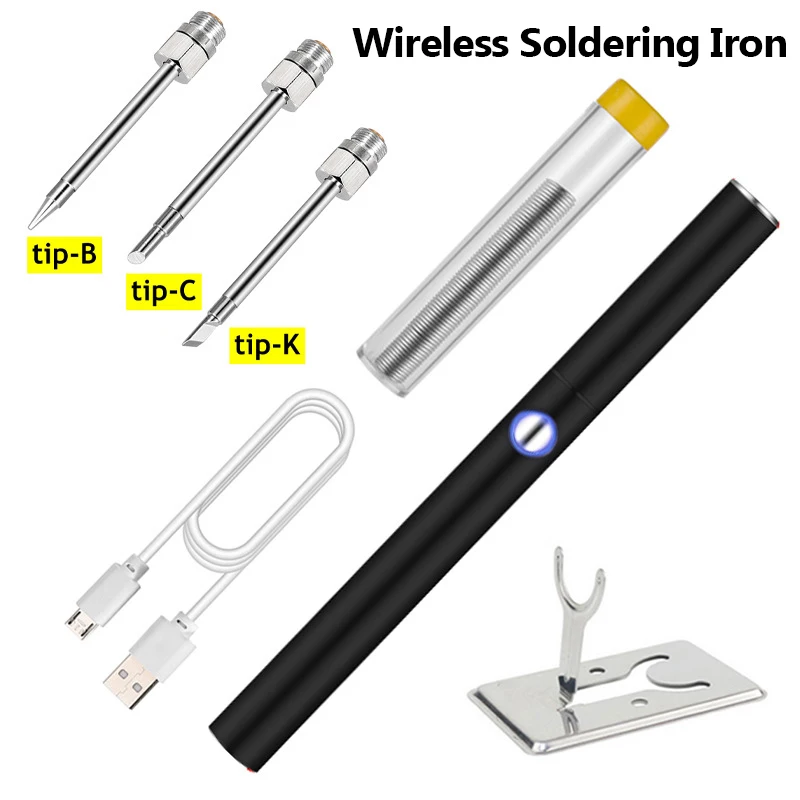 Wireless Soldering Iron Set USB Rechargeable Electric Soldering Iron 510 Interface Soldering Iron Tip Welding Solder Repair Tool
Wireless Soldering Iron Set USB Rechargeable Electric Soldering Iron 510 Interface Soldering Iron Tip Welding Solder Repair Tool