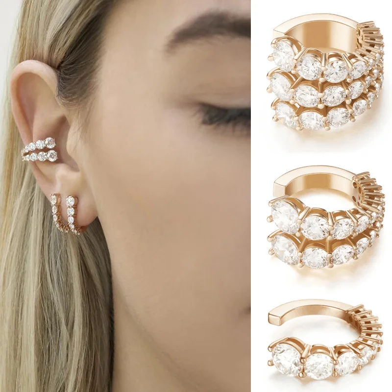Jenny&dave Crystal Zircon Ear Clip Without Ear Hole, Female Brass Plated With 18k Gold Multi-layer Ear Bone Clip
Jenny&dave Crystal Zircon Ear Clip Without Ear Hole, Female Brass Plated With 18k Gold Multi-layer Ear Bone Clip