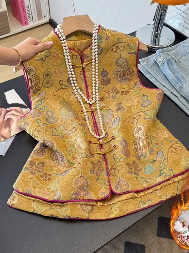 New Chinese-style heavy-duty improved cotton-padded thickened button-up stand-up collar women's vest and waistcoat
New Chinese-style heavy-duty improved cotton-padded thickened button-up stand-up collar women's vest and waistcoat