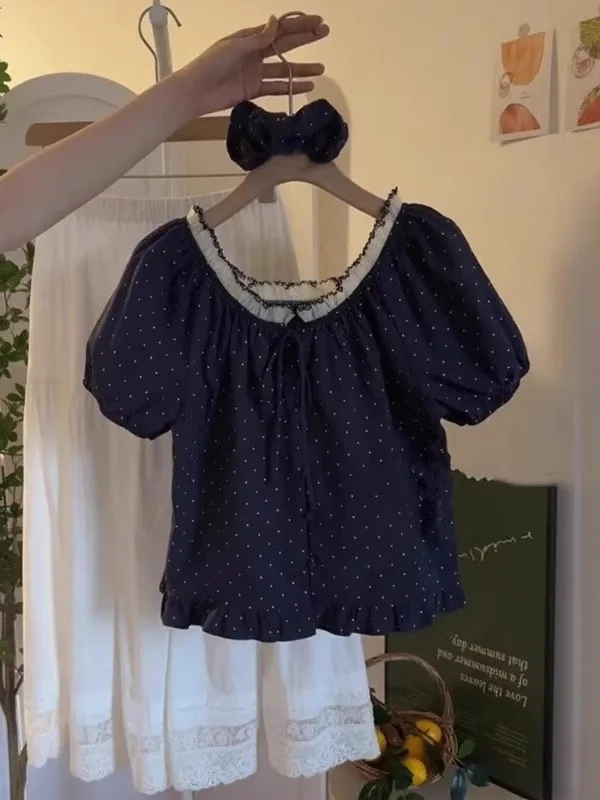 Trendy Checks Flower Lace Short Sleeve Shirt Women's Elegant Light Luxury Anti Aging Stylish Top Indigo Blue New Summer Wear
Trendy Checks Flower Lace Short Sleeve Shirt Women's Elegant Light Luxury Anti Aging Stylish Top Indigo Blue New Summer Wear