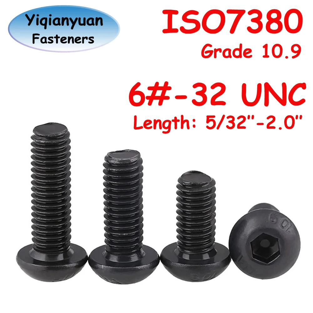 Ицяньюань ISO7380 6. # -32 UNC Резьба с шестигранной головкой, винты с круглой головкой, легированная сталь класса 10,9, черный оксид, болты с шестигранной головкой
Ицяньюань ISO7380 6. # -32 UNC Резьба с шестигранной головкой, винты с круглой головкой, легированная сталь класса 10,9, черный оксид, болты с шестигранной головкой