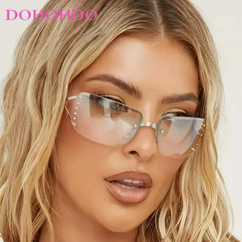 Punk Luxury Y2K Rimless Square Women's Sunglasses Brand Design Trendy Men Sunglass Summer Traveling Party Unisex Eyewear UV400
Punk Luxury Y2K Rimless Square Women's Sunglasses Brand Design Trendy Men Sunglass Summer Traveling Party Unisex Eyewear UV400