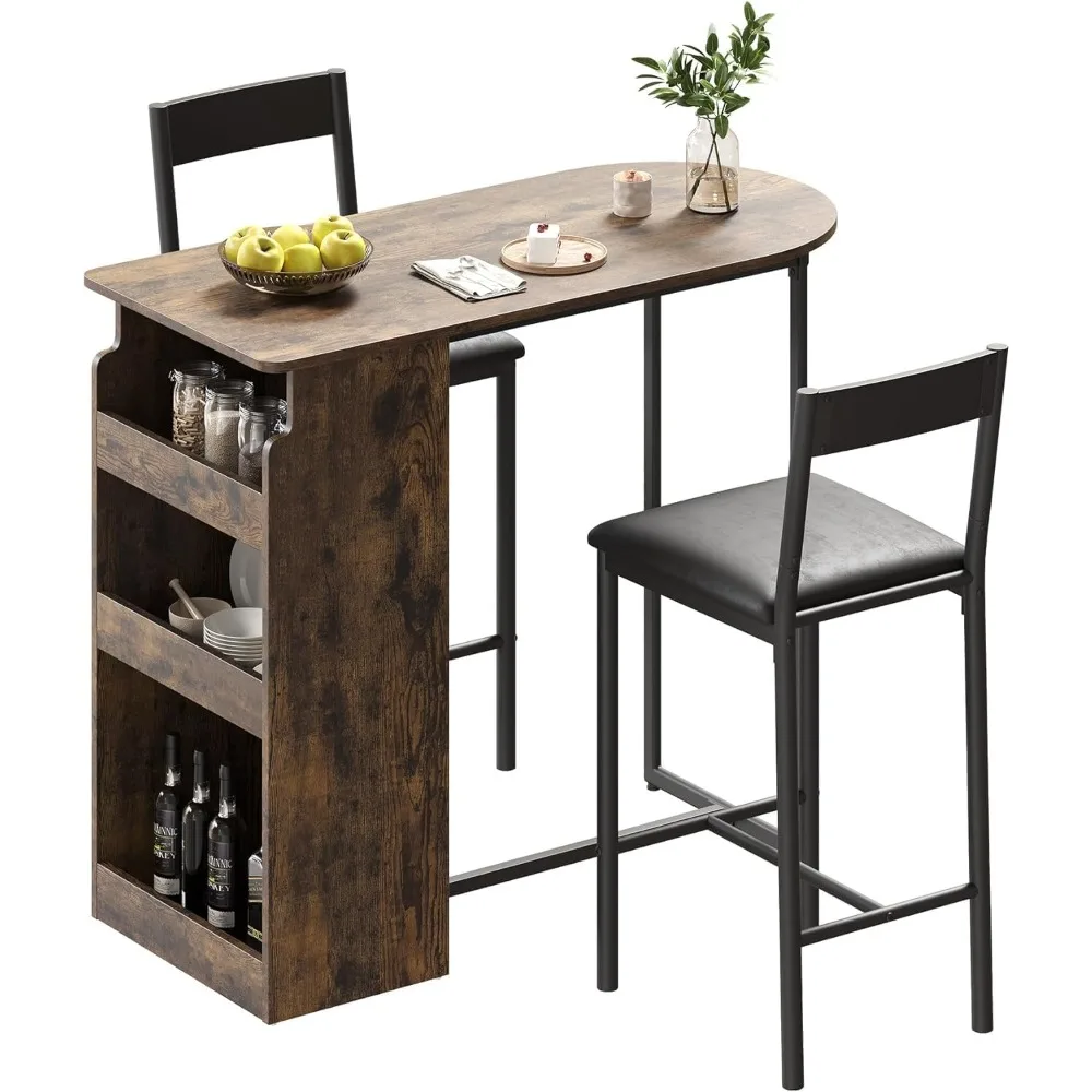 Small Kitchen Table for 2, Compact Kitchen Table for Two with Stylish Bar Chairs and Built-in Storage Shelves, Ideal for Breakfa
Small Kitchen Table for 2, Compact Kitchen Table for Two with Stylish Bar Chairs and Built-in Storage Shelves, Ideal for Breakfa