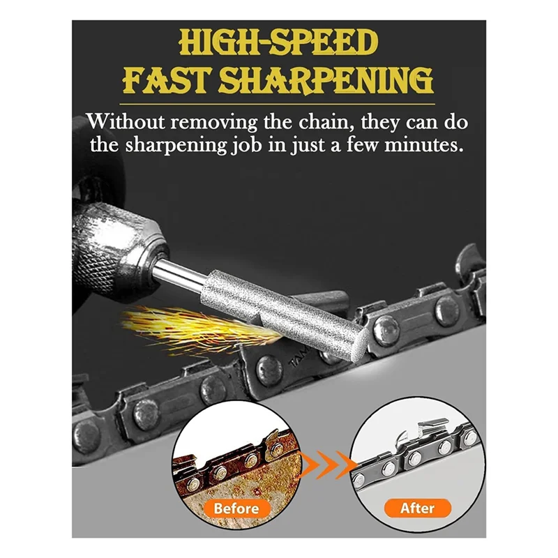 21 шт. алмазная точилка для бензопилы 1/8 дюйма, высокая твердость, шлифовальный камень, набор для заточки бензопилы
21 шт. алмазная точилка для бензопилы 1/8 дюйма, высокая твердость, шлифовальный камень, набор для заточки бензопилы
