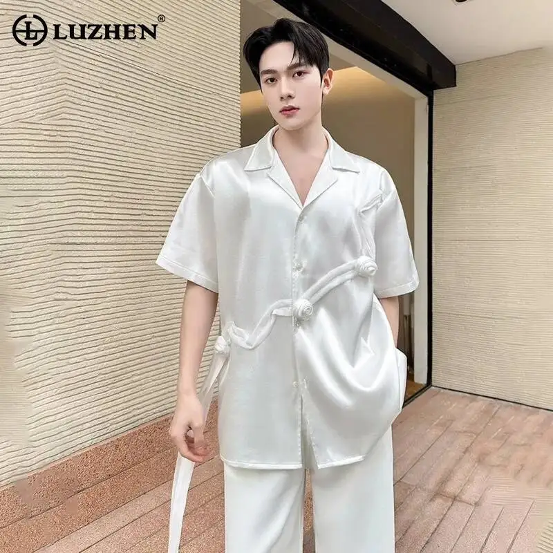 LUZHEN 2026 Solid Color High Quality Satin Short Sleeve Shirts Men's Luxury Elegant Ribbon Tassel Three-dimensional Tops JY6697
LUZHEN 2026 Solid Color High Quality Satin Short Sleeve Shirts Men's Luxury Elegant Ribbon Tassel Three-dimensional Tops JY6697