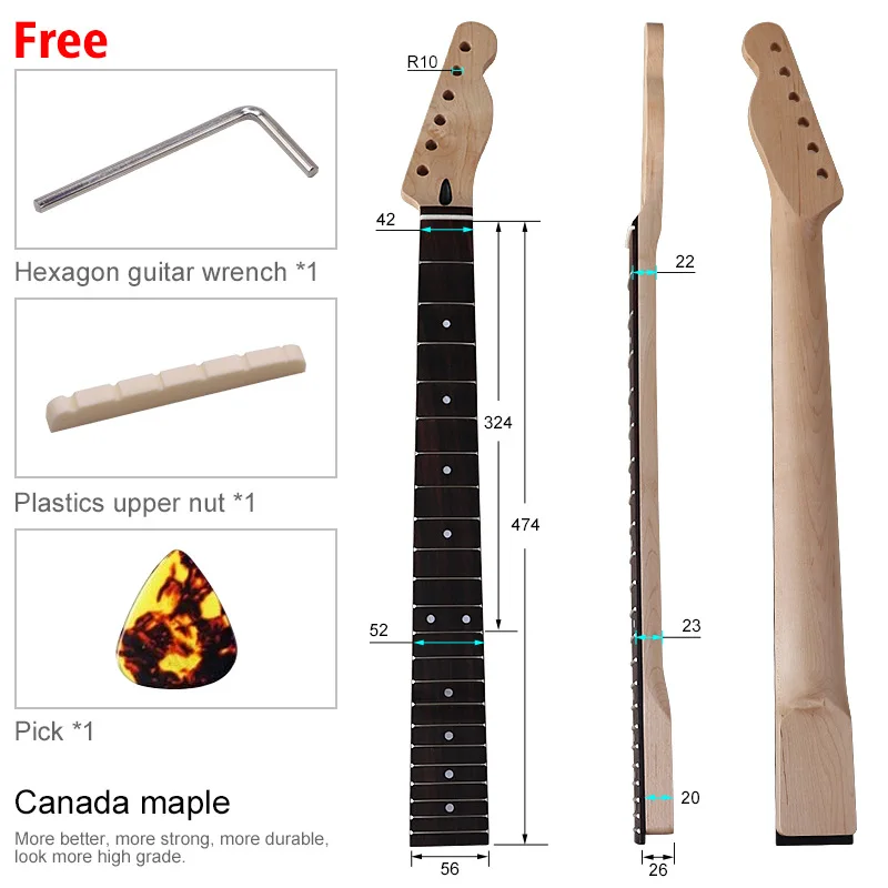 6 String Electric Guitar Neck Maple Rosewood Matte 22 Fret Beef Bone Pillow DIY Guitar Accessories
6 String Electric Guitar Neck Maple Rosewood Matte 22 Fret Beef Bone Pillow DIY Guitar Accessories