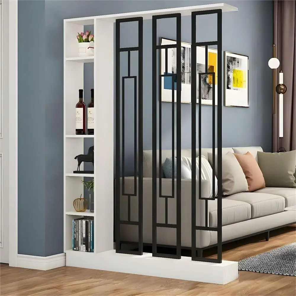 Indoor Wooden Bookshelf Room Divider with Shelves, Privacy Screen, Storage Cabinet, and Decorative Partition for Home or Office
Indoor Wooden Bookshelf Room Divider with Shelves, Privacy Screen, Storage Cabinet, and Decorative Partition for Home or Office