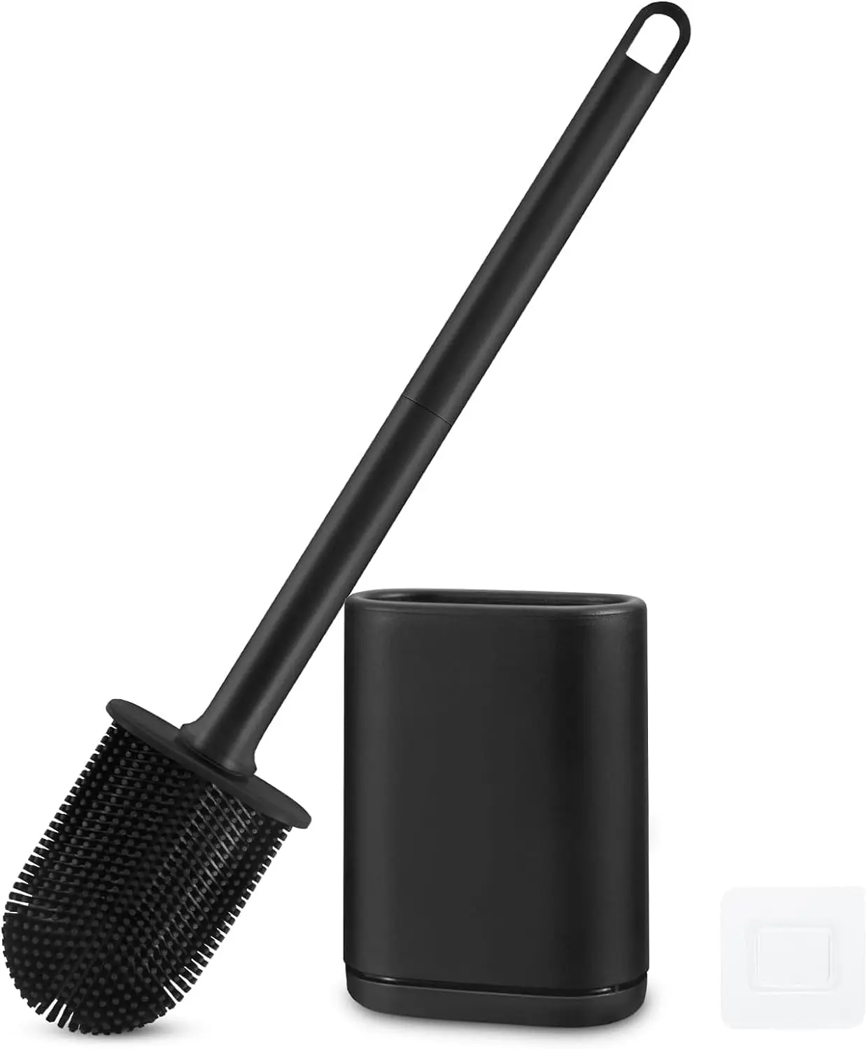 Bendable Silicone Toilet Brush & Holder, Wall Mounted, Long Handle, No Rust, Black
Bendable Silicone Toilet Brush & Holder, Wall Mounted, Long Handle, No Rust, Black