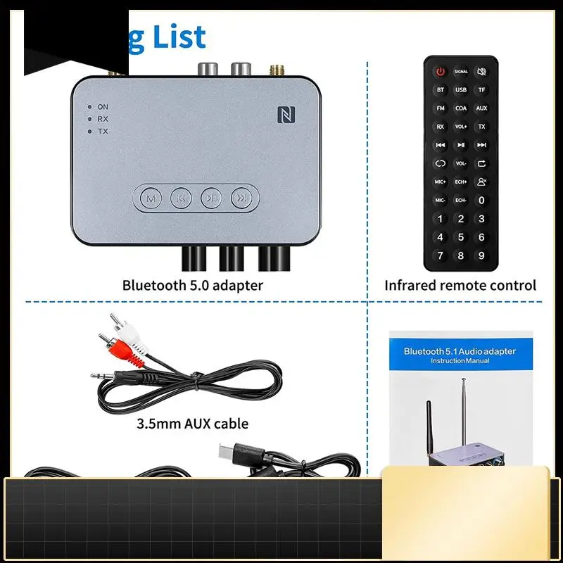 Bluetooth-адаптер, аудиоадаптер, Bluetooth 5,1, передатчик, приемник для ТВ, домашний стерео беспроводной аудиоадаптер с дистанционным управлением
Bluetooth-адаптер, аудиоадаптер, Bluetooth 5,1, передатчик, приемник для ТВ, домашний стерео беспроводной аудиоадаптер с дистанционным управлением
