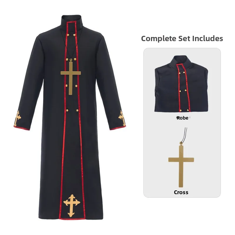 Medieval Priest Robe Halloween Costume Cross Archbishop Cosplay Clothes Long Sleeve Long Pants Composite Fabric Male ...
Medieval Priest Robe Halloween Costume Cross Archbishop Cosplay Clothes Long Sleeve Long Pants Composite Fabric Male ...