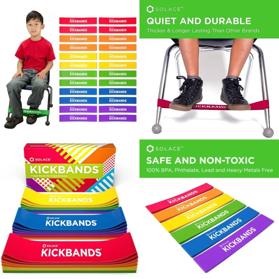 KICK BANDS Chair Bands for with Fidgety Feet - ADHD Fidget Kickbands for Classroom Chairs Desks - Sensory Kickband
KICK BANDS Chair Bands for with Fidgety Feet - ADHD Fidget Kickbands for Classroom Chairs Desks - Sensory Kickband