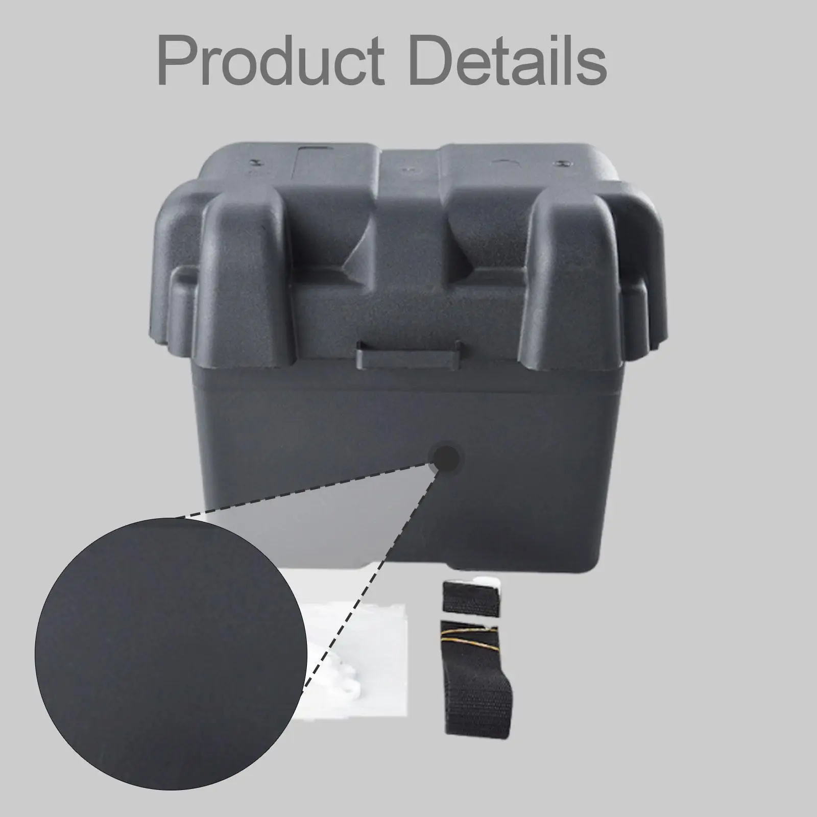 Universal Batteries Boxs Compact Battery Container Durable PP Black Buckle Strap for Car Marine RV Travel
Universal Batteries Boxs Compact Battery Container Durable PP Black Buckle Strap for Car Marine RV Travel