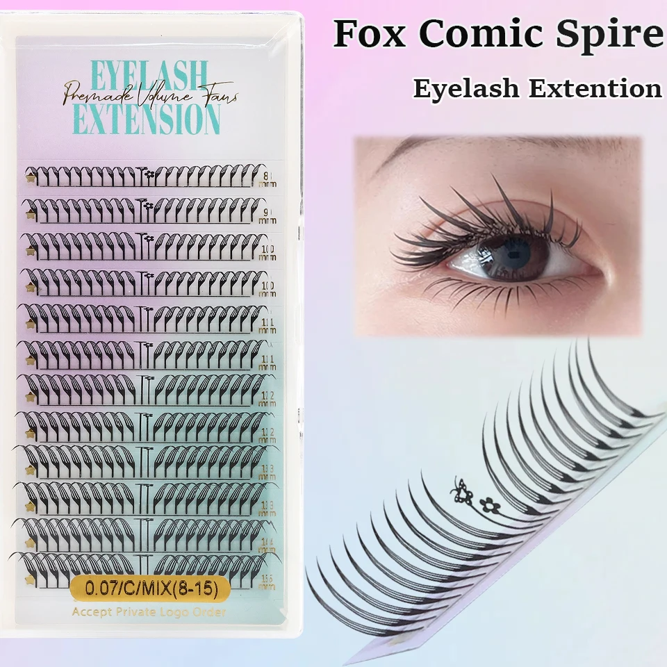 Fox Comic Spire Eyelash Extension Feather Shape Premade Fan Lash Russian Volume Eyelash Comic Spire Premium Mink Lash Cluster
Fox Comic Spire Eyelash Extension Feather Shape Premade Fan Lash Russian Volume Eyelash Comic Spire Premium Mink Lash Cluster