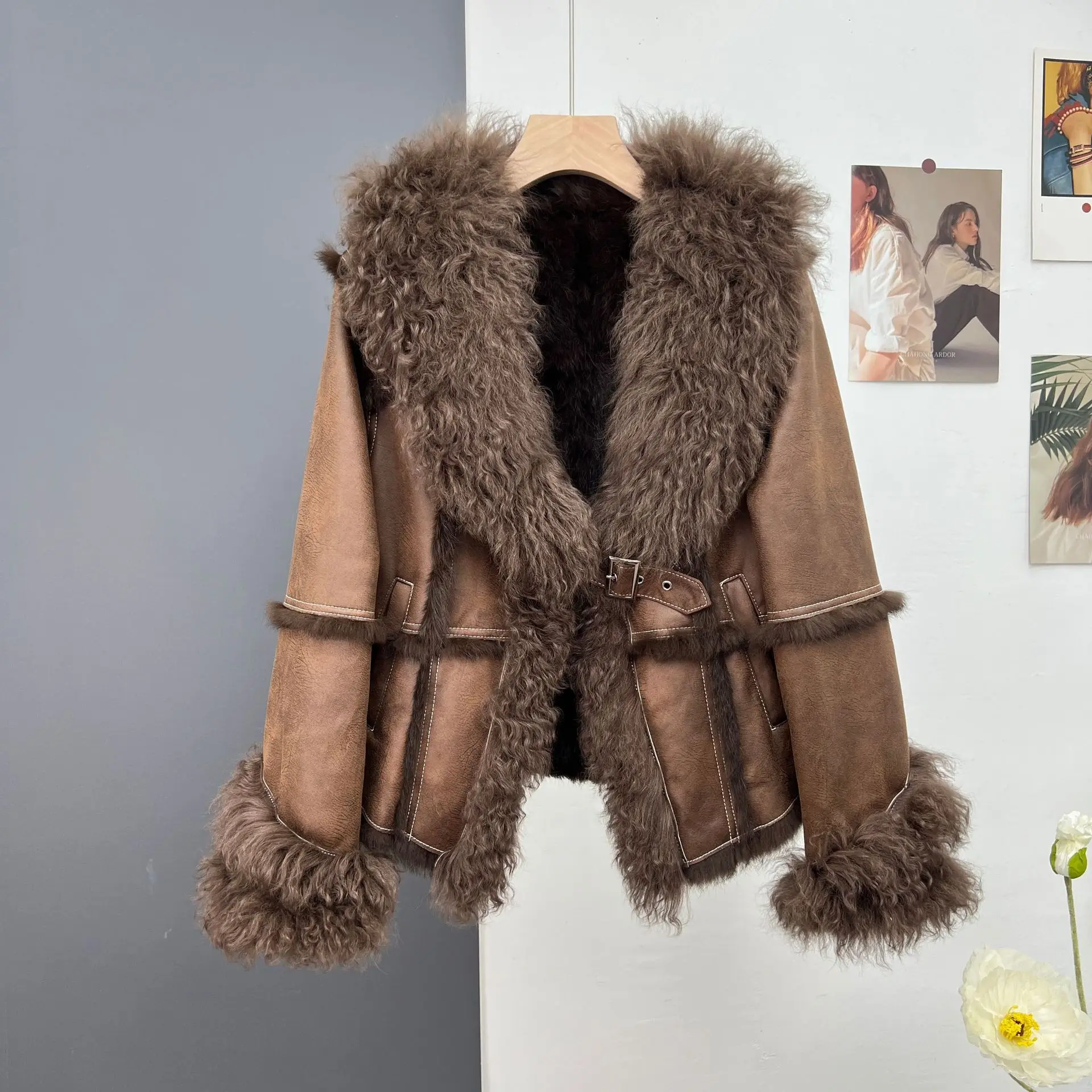 Winter Wear New Haining Fur Coat Rex Rabbit Fur Women's Short Wool Collar Advanced Feeling and Slim Fit
Winter Wear New Haining Fur Coat Rex Rabbit Fur Women's Short Wool Collar Advanced Feeling and Slim Fit