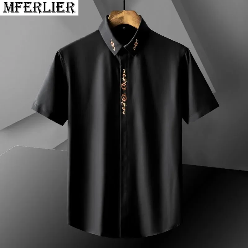new summer men plus size france shirts short sleeve print embroidery flower dress formal shirt high quality stage shirt 54
new summer men plus size france shirts short sleeve print embroidery flower dress formal shirt high quality stage shirt 54