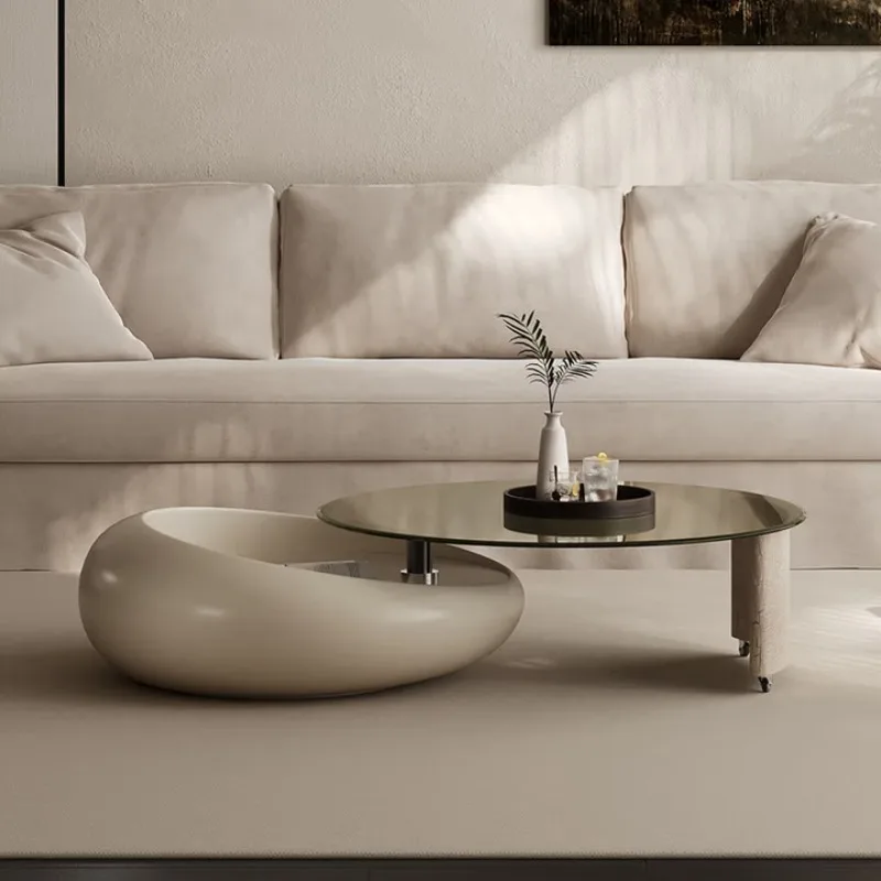 Italian rotating coffee table art round paint living room household multi-functional storage
Italian rotating coffee table art round paint living room household multi-functional storage