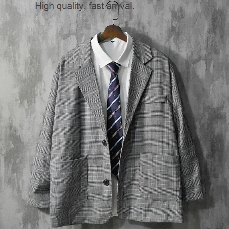 Plaid Japanese Style Blazer Men's Korean Style Casual Small Suit Trendy Tops Handsome Single West Pu Handsome Benxi
Plaid Japanese Style Blazer Men's Korean Style Casual Small Suit Trendy Tops Handsome Single West Pu Handsome Benxi