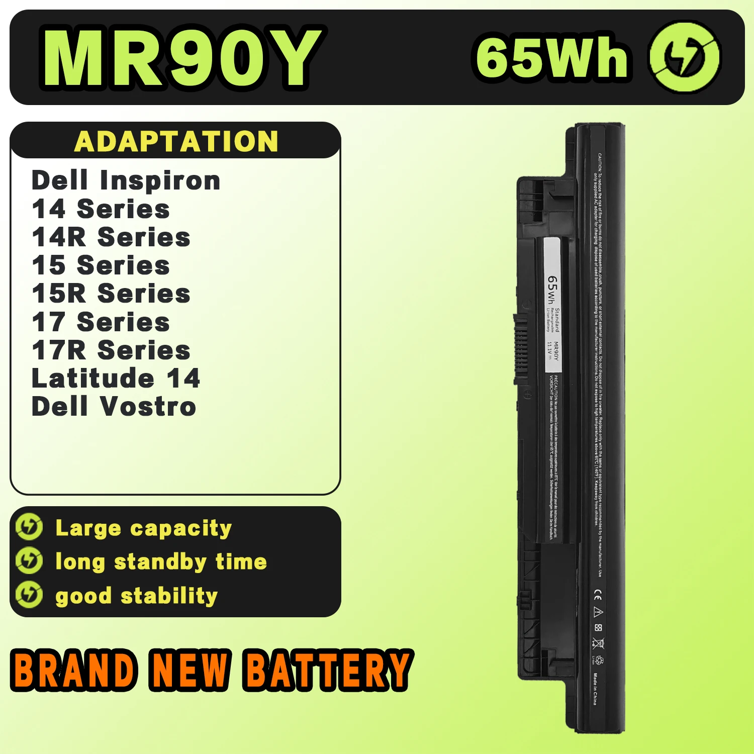 SAT Laptop Battery for Dell MR90Y Inspiron 3521 3721 5521 5721 14-3421 14-3437 14R-5421 17 Latitude 3000 3540 Series XCMRD
SAT Laptop Battery for Dell MR90Y Inspiron 3521 3721 5521 5721 14-3421 14-3437 14R-5421 17 Latitude 3000 3540 Series XCMRD