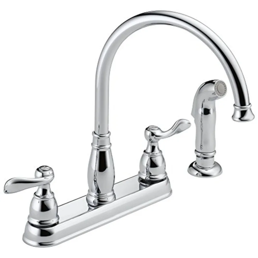 Windemere Chrome Kitchen Faucet with Side Sprayer for Traditional 4 Hole Kitchen Sink Two-Handle Design Durable Chrome Finish E
Windemere Chrome Kitchen Faucet with Side Sprayer for Traditional 4 Hole Kitchen Sink Two-Handle Design Durable Chrome Finish E