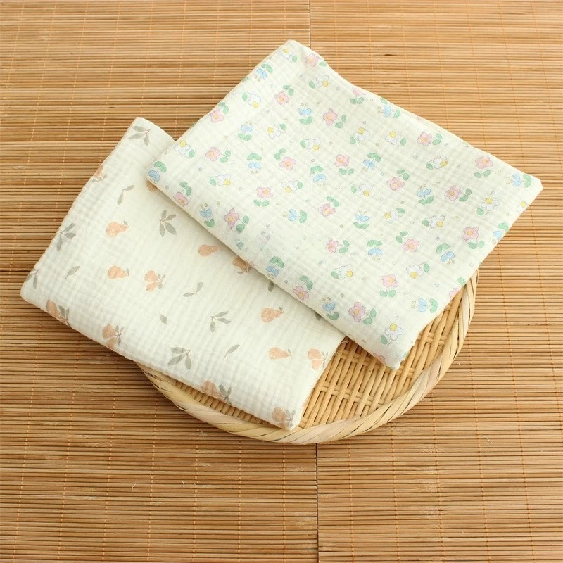 135x50cm Fresh Double-layer Cotton Crepe Fabric Baby Clothes Small Blanket Swaddle Blanket Sleepwear Sewing Cloth
135x50cm Fresh Double-layer Cotton Crepe Fabric Baby Clothes Small Blanket Swaddle Blanket Sleepwear Sewing Cloth