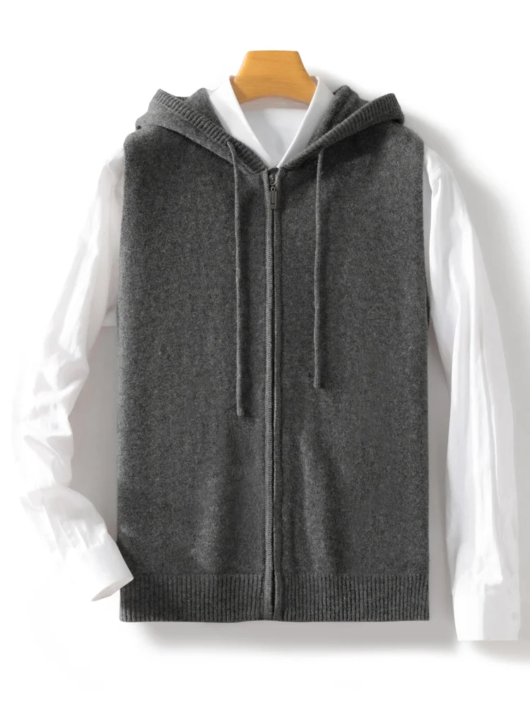 Men Wool Hooded Waistcoat Zippers Cardigans Sweater Autumn Winter Smart Casual Sleeveless Vest Soft 100% Merino Wool Knitted Top
Men Wool Hooded Waistcoat Zippers Cardigans Sweater Autumn Winter Smart Casual Sleeveless Vest Soft 100% Merino Wool Knitted Top