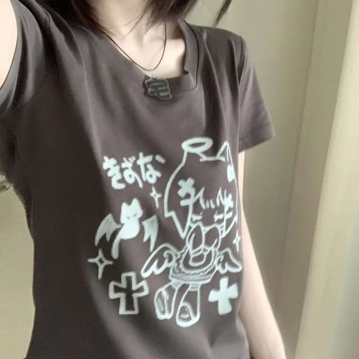 Cotton Material Cute Chic Kitten Angel Short-sleeved T-shirt Female Sweet Commuting Lazy Style Top
Cotton Material Cute Chic Kitten Angel Short-sleeved T-shirt Female Sweet Commuting Lazy Style Top