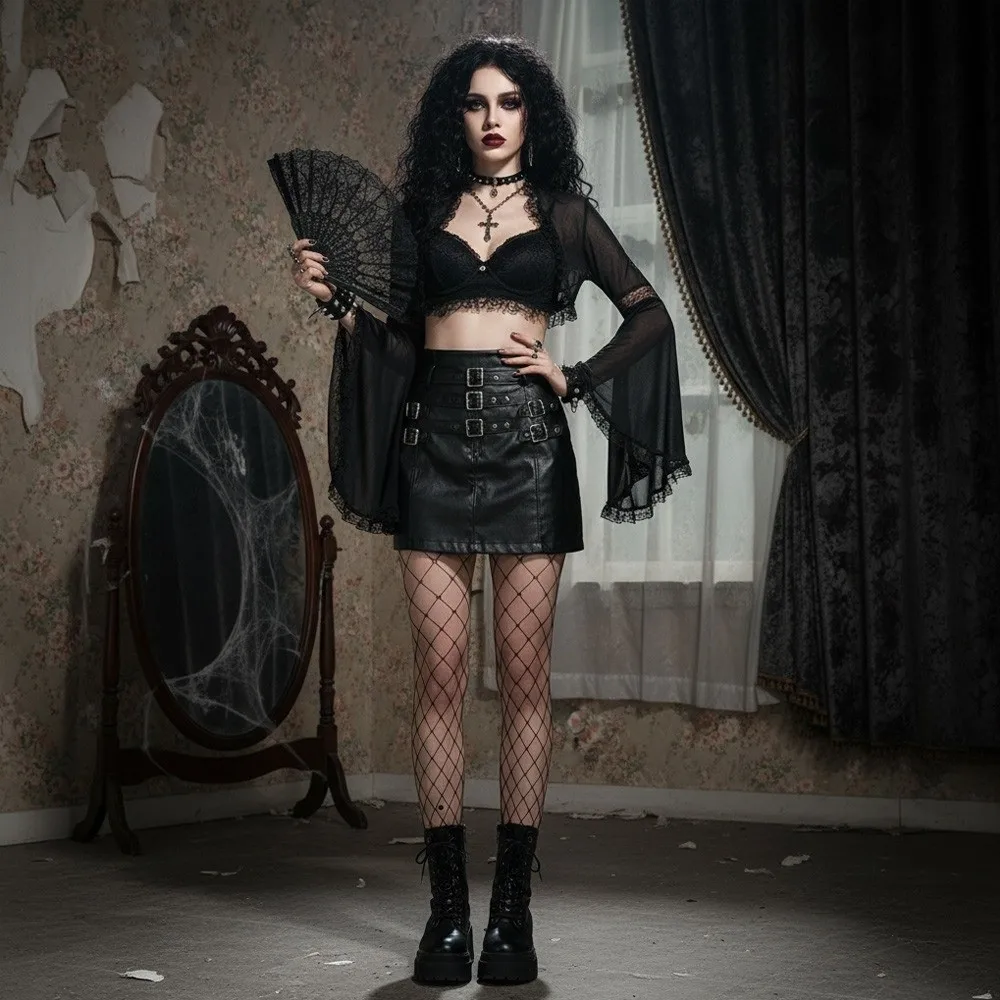 Y2k Vintage Lace Crop Top Lace Trim Flare Sleeve Long Sleeve Crop Top Round Neck Gothic Style Victorian Half Shirt for Women
Y2k Vintage Lace Crop Top Lace Trim Flare Sleeve Long Sleeve Crop Top Round Neck Gothic Style Victorian Half Shirt for Women