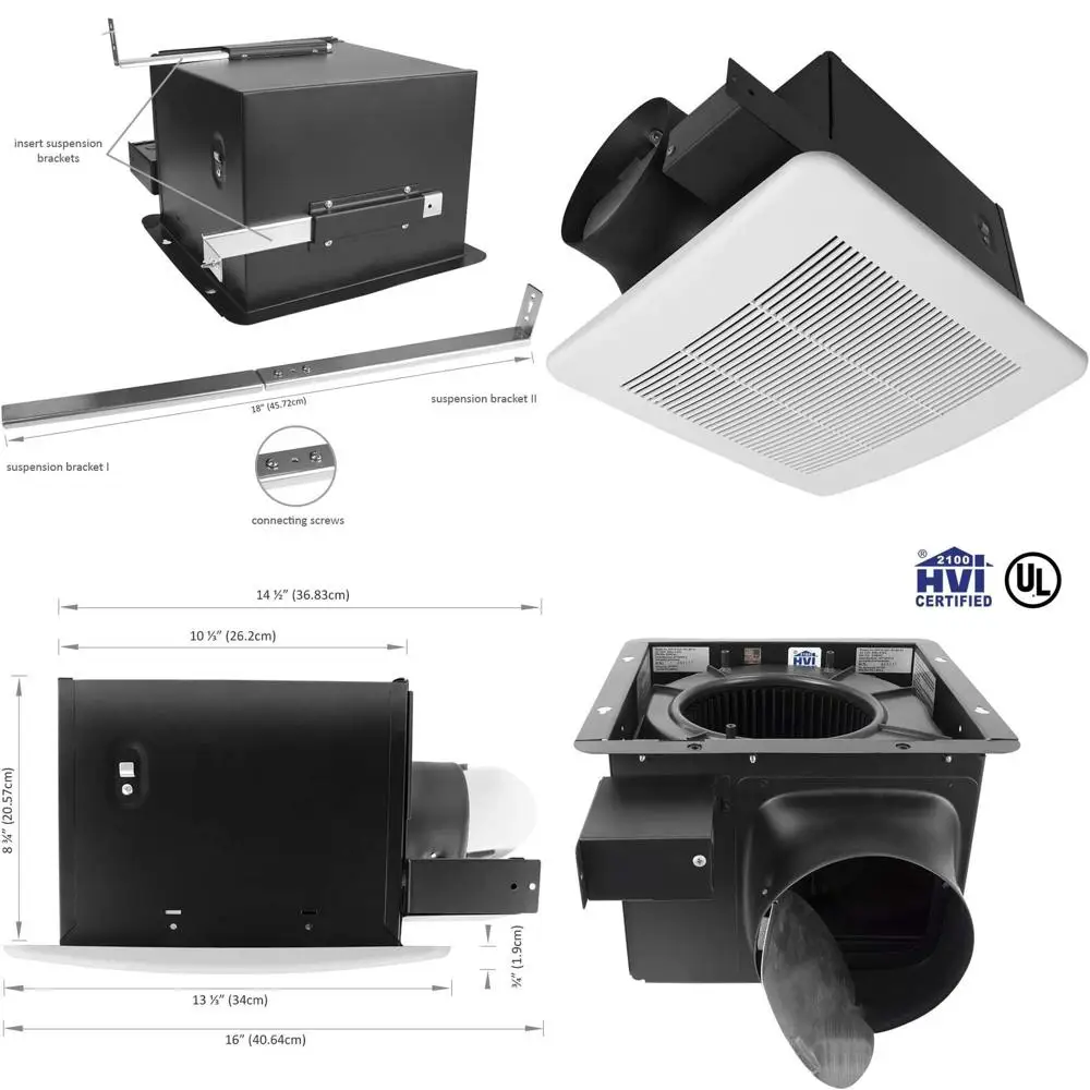 Energy Efficient 140CM Bathroom Exhaust Fan with 6 Duct Collar, Quiet Operation, UL Certified for Rooms up to 140 Sq. Ft.
Energy Efficient 140CM Bathroom Exhaust Fan with 6 Duct Collar, Quiet Operation, UL Certified for Rooms up to 140 Sq. Ft.