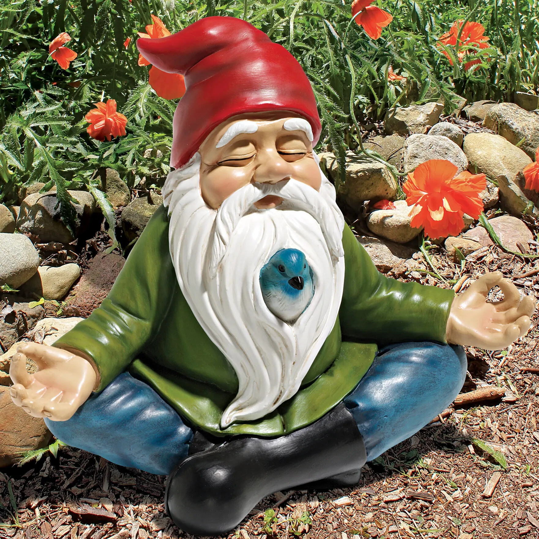 Zen Garden Decor Resin Gnome - Meditating Dwarf with Bird in Beard, Serene Patio Statue Craft
Zen Garden Decor Resin Gnome - Meditating Dwarf with Bird in Beard, Serene Patio Statue Craft