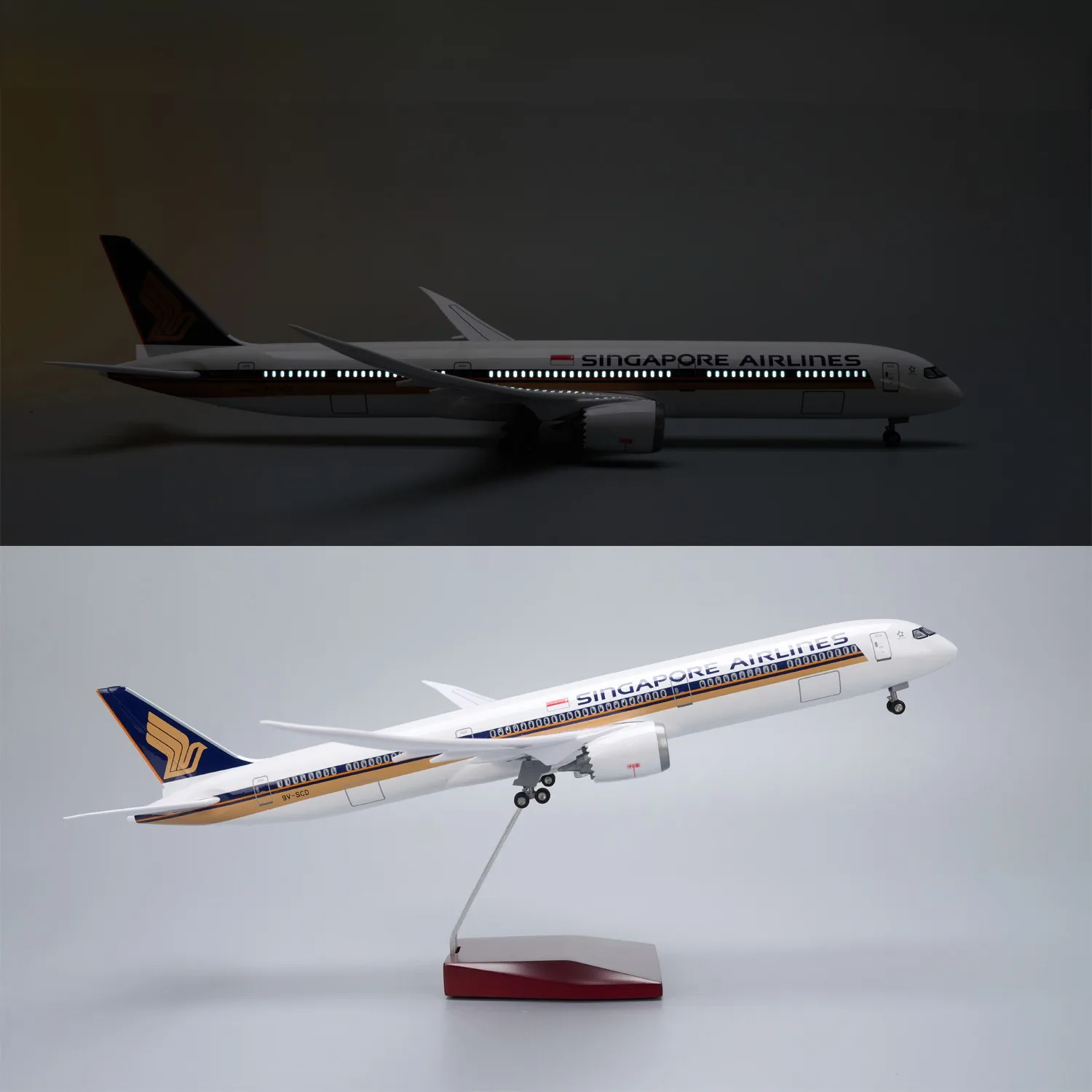 47cm Singapore B787-10 Resin Diecast Airplane Model Kit with Landing Gear Wheels Light for Collections Display or Toy Gift
47cm Singapore B787-10 Resin Diecast Airplane Model Kit with Landing Gear Wheels Light for Collections Display or Toy Gift