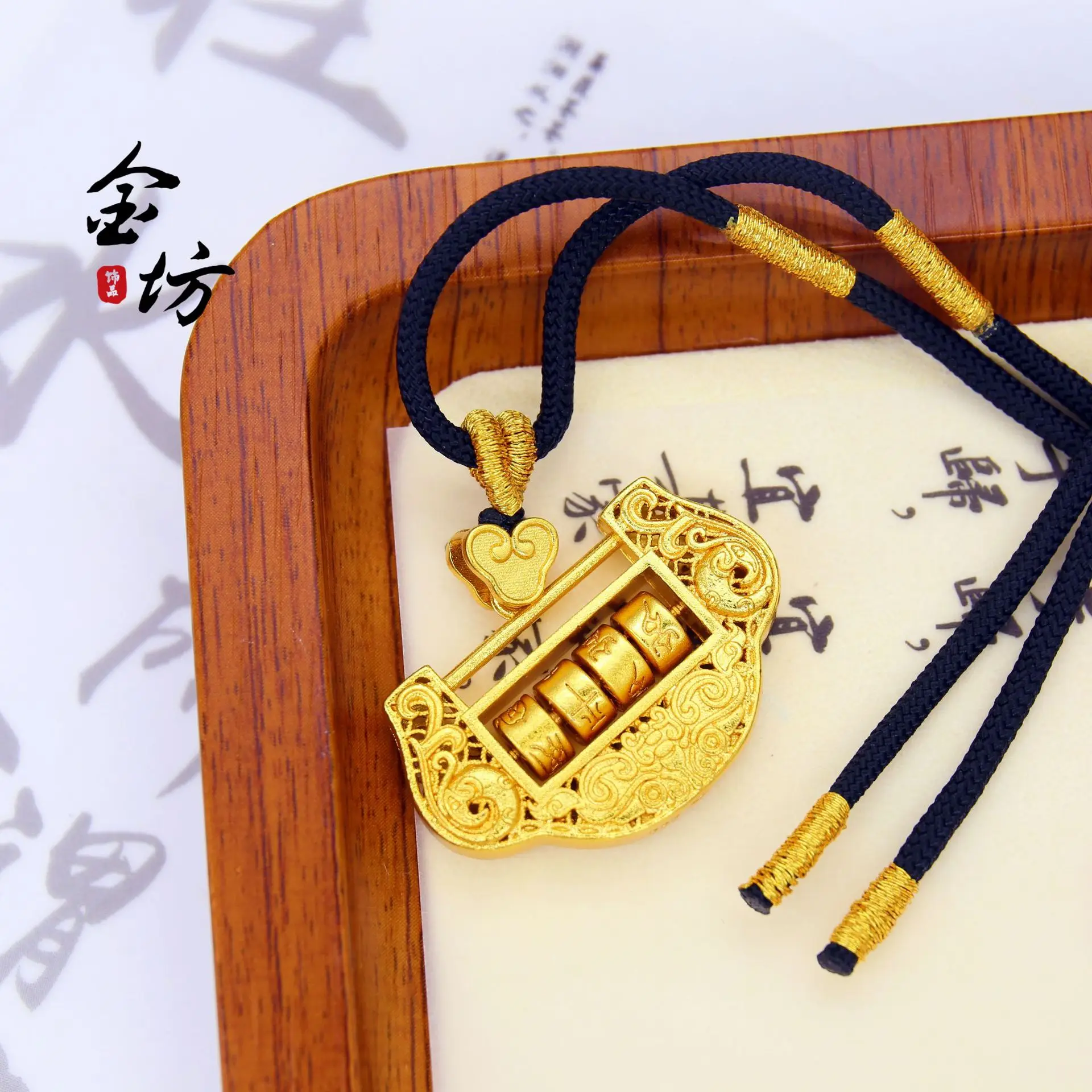 Ожерелье из настоящего золота 24 карата с замком Ping An Lock для детей 999 лет, детский кулон с замком «сделай сам», аксессуары 
Ожерелье из настоящего золота 24 карата с замком Ping An Lock для детей 999 лет, детский кулон с замком «сделай сам», аксессуары