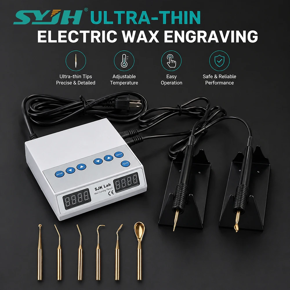 SYJH Ultra Thin Electric Wax Knife Dental Lab Digital Display Engraving Machine Double Carving Pens Heat Carving Knife
SYJH Ultra Thin Electric Wax Knife Dental Lab Digital Display Engraving Machine Double Carving Pens Heat Carving Knife