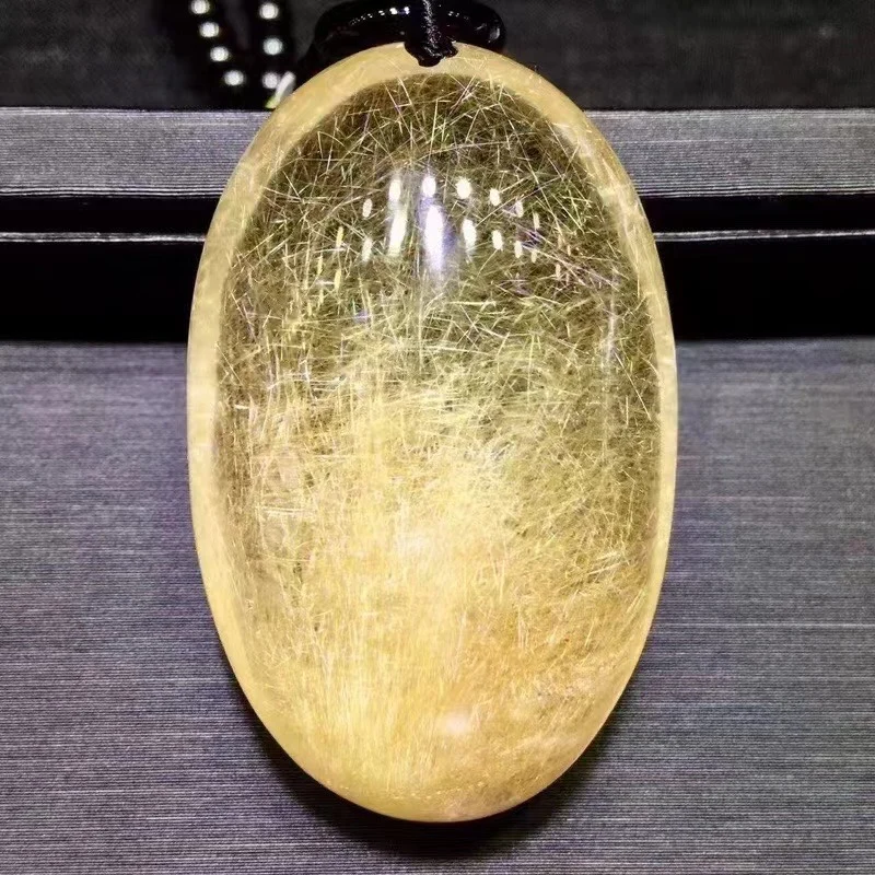 Natural Gold Rutilated Quartz Pendant Jewelry 41*26*19mm Oval Water Drop Flower Men Women Brazil AAAAAAA
Natural Gold Rutilated Quartz Pendant Jewelry 41*26*19mm Oval Water Drop Flower Men Women Brazil AAAAAAA