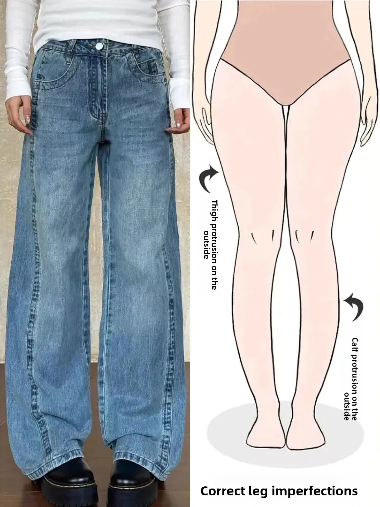American Retro Washed Denim Jeans Women's Loose Straight Leg Long Pants Pear Shape Body Slimming Spring New Style Casual Jeans
American Retro Washed Denim Jeans Women's Loose Straight Leg Long Pants Pear Shape Body Slimming Spring New Style Casual Jeans
