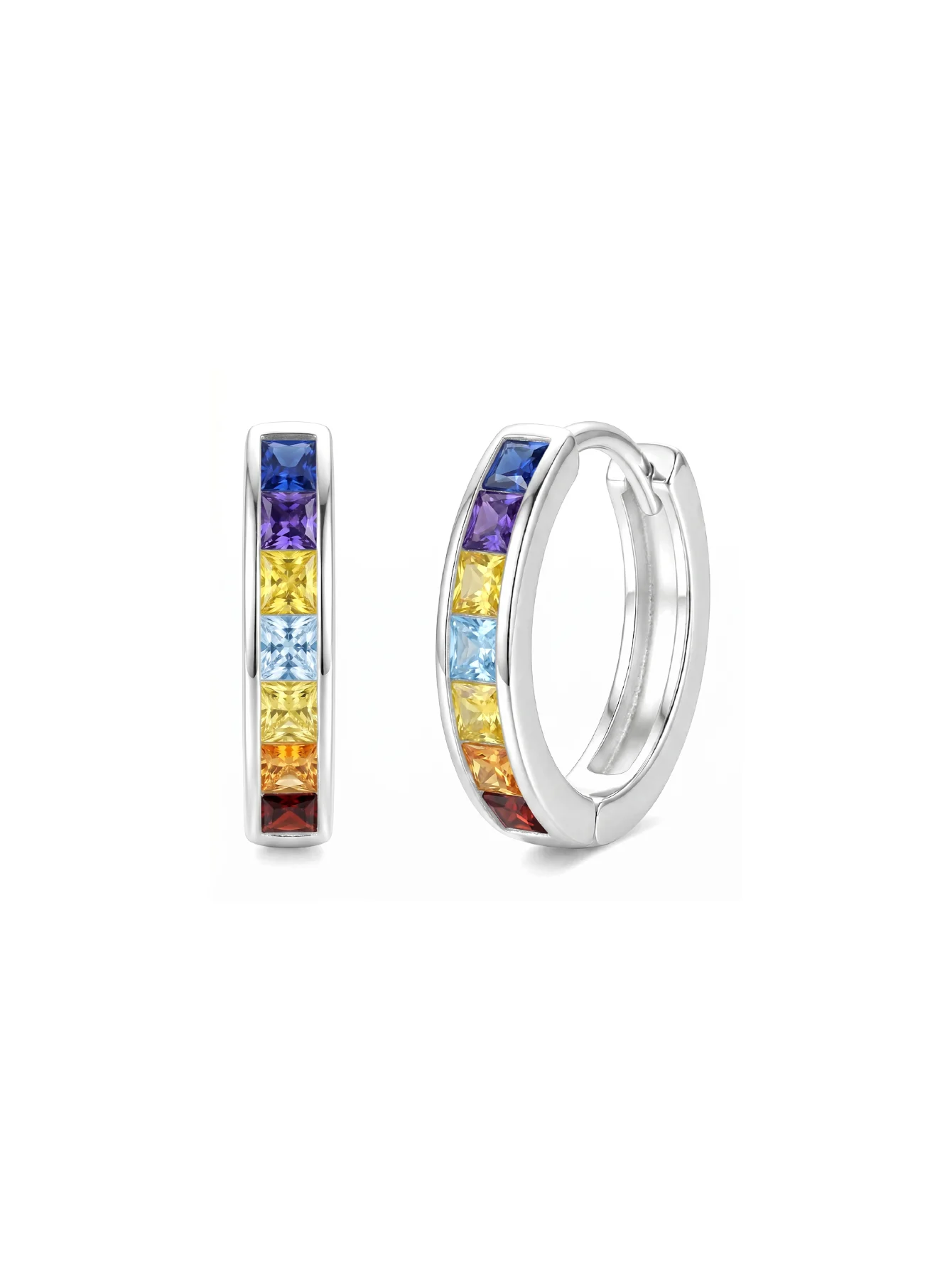 S925 Silver Rainbow Channel Set CZ Huggie Earrings, Hypoallergenic Hoops with Gift Box, Trendy Jewelry
S925 Silver Rainbow Channel Set CZ Huggie Earrings, Hypoallergenic Hoops with Gift Box, Trendy Jewelry