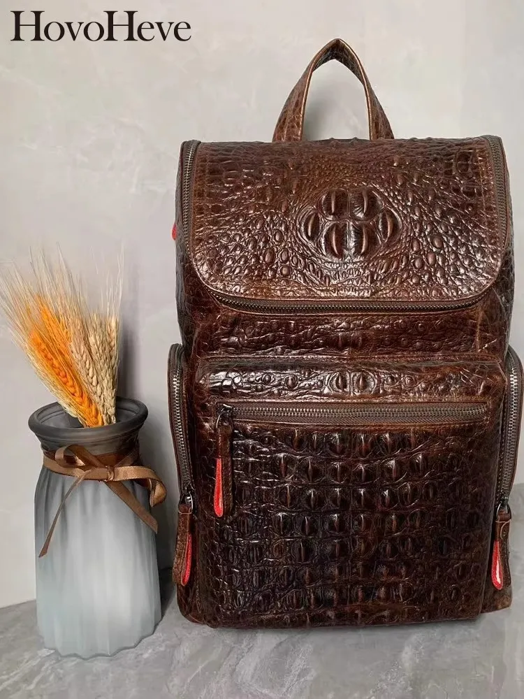Vintage Women Crocodile Pattern Cowhide Genuine Leather Backpack Large Capacity Travel Shoulder Bag Satchel Teenager Schoolbag 
Vintage Women Crocodile Pattern Cowhide Genuine Leather Backpack Large Capacity Travel Shoulder Bag Satchel Teenager Schoolbag