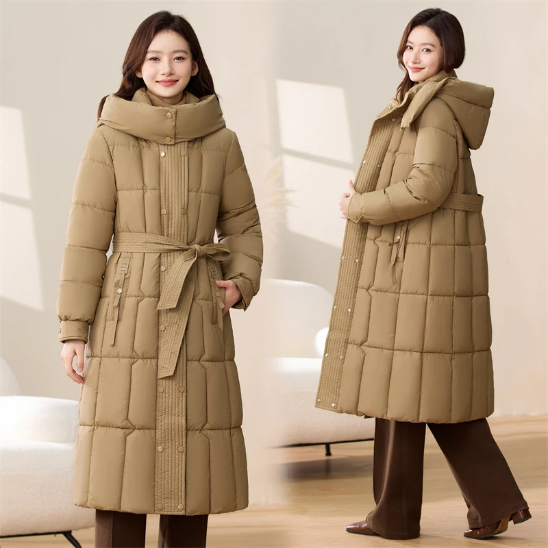 New Fashion Russian Winter Clothes Joker Temperament Down Cotton Padded Jacket Women Waist Slim Hooded Knee-length Long Parkas
New Fashion Russian Winter Clothes Joker Temperament Down Cotton Padded Jacket Women Waist Slim Hooded Knee-length Long Parkas