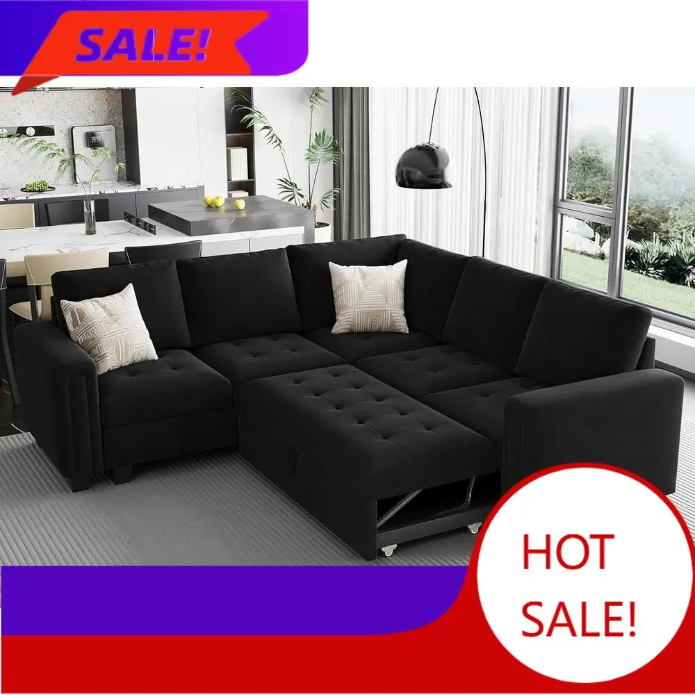 PopularHot topicVelvet L-Shaped Sectional Sleeper Sofa with Pull-Out Couch Bed for Living Room in Black
PopularHot topicVelvet L-Shaped Sectional Sleeper Sofa with Pull-Out Couch Bed for Living Room in Black