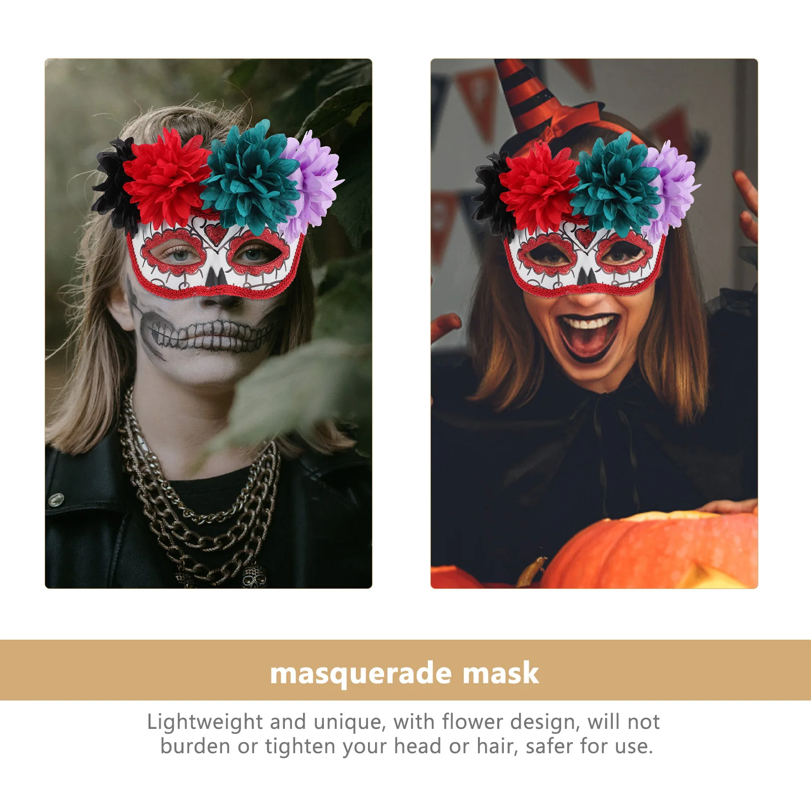 Day of The Dead Flower Skull Mask Half Face Lightweight Decorative for Masquerade Cosplay Halloween of The Dead Mask
Day of The Dead Flower Skull Mask Half Face Lightweight Decorative for Masquerade Cosplay Halloween of The Dead Mask